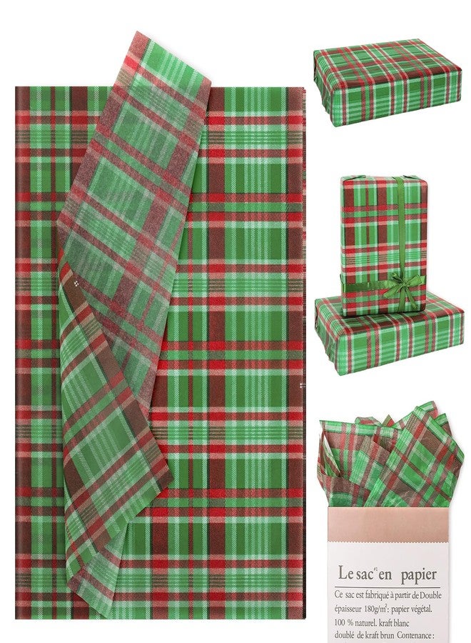 وولاين ورق تغليف هدايا بنقشة مربعات عيد الميلاد من والين، ١٠٠ ورقة، أحمر وأخضر، بنقشة مربعات الجاموس، ورق تغليف هدايا ريفي لعيد الميلاد، مناسب لأعياد الميلاد وحفلات الزفاف والعطلات، ١٣.٧ × ١٩.٦ بوصة - Image 1